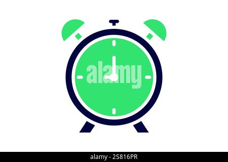 Alarm icon. solid icon style. icon related to notification, time and date. time elements vector illustration Stock Vector