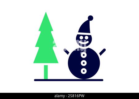 Winter icon. solid icon style. icon related to holiday, time and date. time elements vector illustration Stock Vector