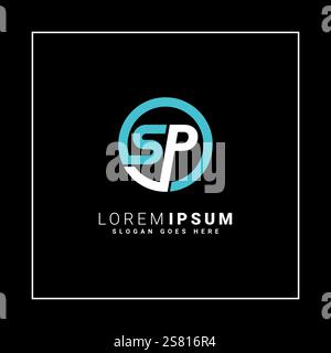 SP Vector Logo Template - Simple Icon for Initial Letter S and P Monogram Stock Vector