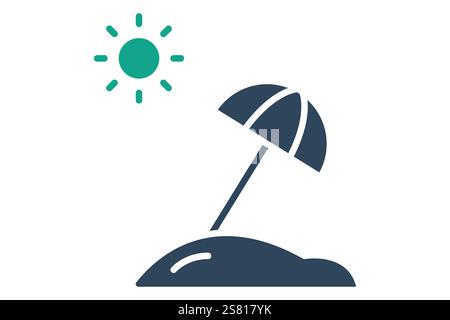 Summer icon. solid icon style. icon related to holiday, time and date. time elements vector illustration Stock Vector