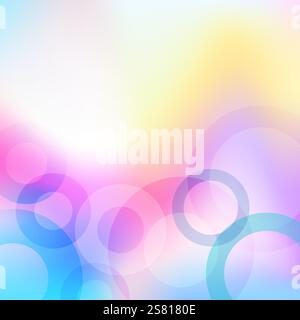 Colorful Gradient Mesh and Floating Transparent Circles Stock Vector