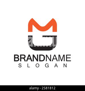 Alphabet Letters MG or GM logo design template Stock Vector