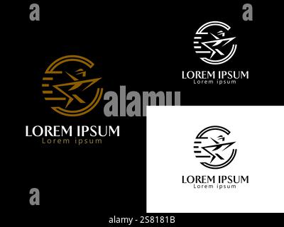 Sleek Aviation. Inspired Branding Design Stock Vector