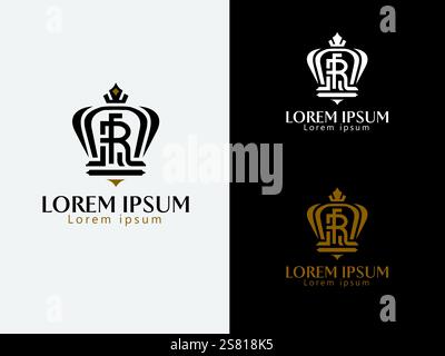 CrownLine Royalty: The Timeless Emblem of Prestige and Elegance Stock Vector