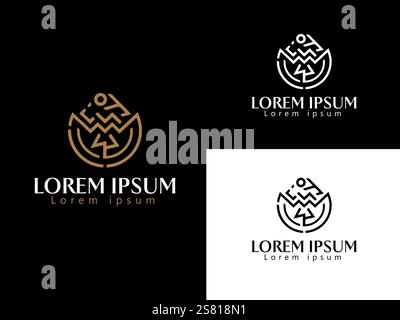Reflecting a clean and modern logo perspective with geometric shapes. Stock Vector
