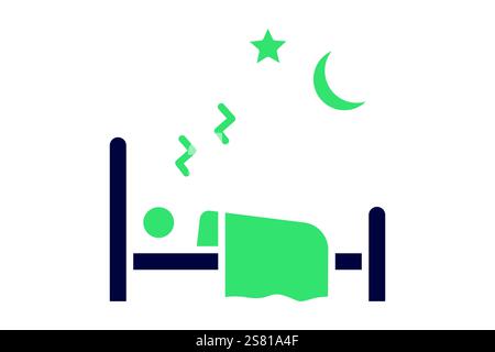 Sleep icon. solid icon style. icon related to time and date. time elements vector illustration Stock Vector