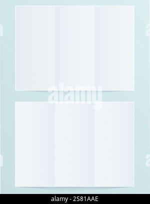 Blank layout triple brochure with stripes. Vector Stock Vector