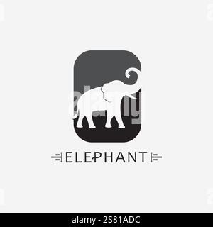 Elephant Logo animal Vector Illustrator Design Template Stock Vector