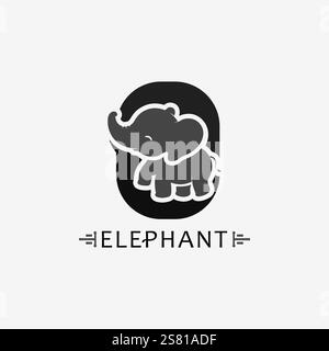Elephant Logo animal Vector Illustrator Design Template Stock Vector