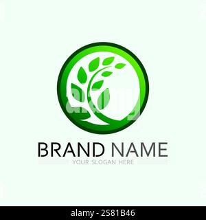 leaf logo design vector for nature symbol template editable,Green leaf logo ecology nature element vector icon. Stock Vector