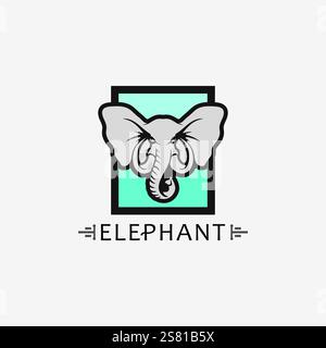 Elephant Logo animal Vector Illustrator Design Template Stock Vector