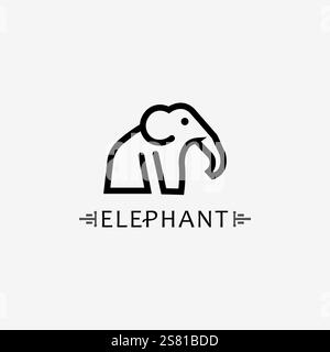 Elephant Logo animal and Vector Illustrator Design Template Stock Vector
