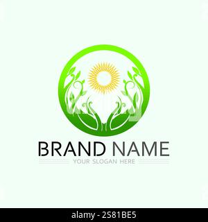 leaf logo design vector for nature symbol template editable,Green leaf logo ecology nature element vector icon. Stock Vector