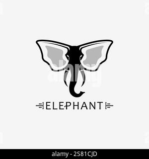 Set Elephant Logo Vector Illustrator Design Template Stock Vector Image ...