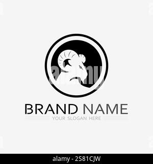 Goat and animal Logo Template vector icon illustration design Stock Vector