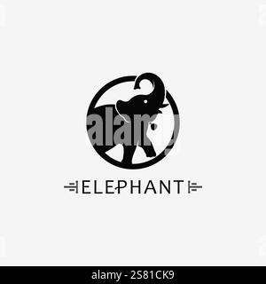 Elephant Logo and animal Vector Illustrator Design Template Stock Vector
