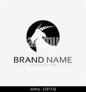 Goat and animal Logo Template vector icon illustration design Stock Vector