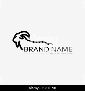 Goat and animal Logo Template vector icon illustration design Stock Vector