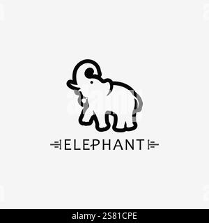 Elephant Logo animal and Vector Illustrator Design Template Stock Vector