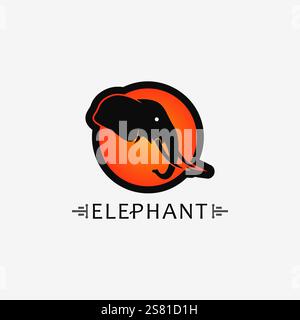 Elephant Logo and animal Vector Illustrator Design Template Stock Vector