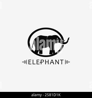 Elephant Logo and animal Vector Illustrator Design Template Stock Vector