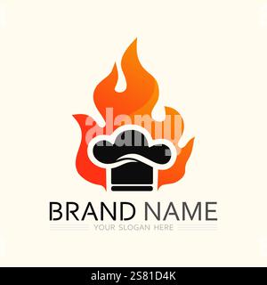 hat chef logo template vector illustration Stock Vector