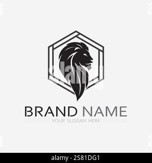 Lion Logo and animal logo Template vector icon illustration design Stock Vector