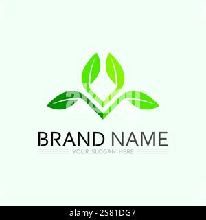 leaf logo design vector for nature symbol template editable,Green leaf logo ecology nature element vector icon. Stock Vector