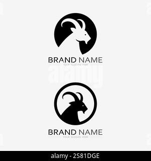 Goat and animal Logo Template vector icon illustration design Stock Vector