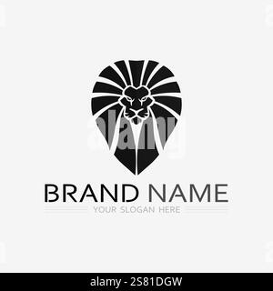 Lion Logo and animal logo Template vector icon illustration design Stock Vector