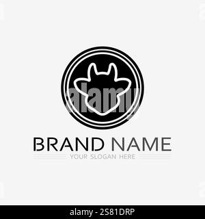 Goat and animal Logo Template vector icon illustration design Stock Vector
