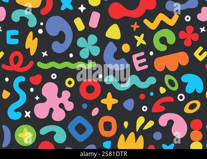A pattern of abstract multicolored shapes. Vector illustration. Stock Vector