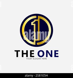 Number one logo and Vector Number design Stock Images Illustration Stock Vector