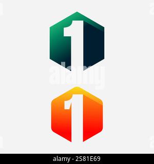 Number one logo and Vector Number design Stock Images Illustration Stock Vector