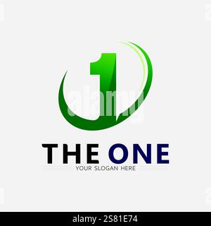Number one logo and Vector Number design Stock Images Illustration Stock Vector