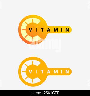vitamin c logo and letter C logo  vector design vector icon health nutrition Stock Vector