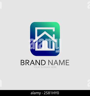 Home logo icon vector illustration design template.Home and house logo design vector, logo , architecture and building, design property , stay at home Stock Vector