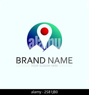 GPS and MAP logo  navigator sign  location symbol design vector illustration Stock Vector