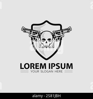 Gun logo icon and tactical design guns vector illustration Stock Vector