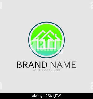 Home logo icon vector illustration design template.Home and house logo design vector, logo , architecture and building, design property , stay at home Stock Vector
