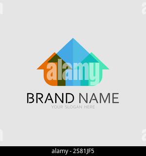 Home logo icon vector illustration design template.Home and house logo design vector, logo , architecture and building, design property , stay at home Stock Vector