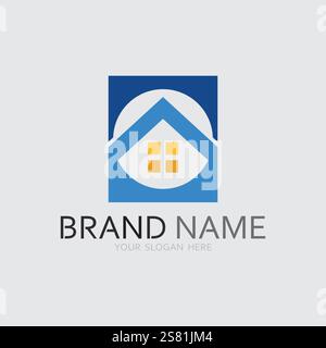 Home logo icon vector illustration design template.Home and house logo design vector, logo , architecture and building, design property , stay at home Stock Vector