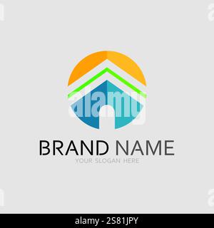 Home logo icon vector illustration design template.Home and house logo design vector, logo , architecture and building, design property , stay at home Stock Vector