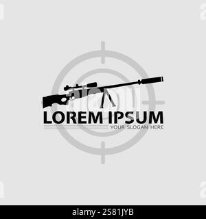 Gun logo icon and tactical design guns vector illustration Stock Vector