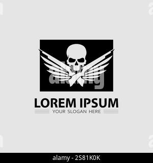 Gun logo icon and tactical design guns vector illustration Stock Vector