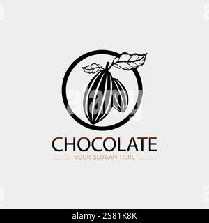 Chocolate and Cocoa logo icon vector design illustration Stock Vector