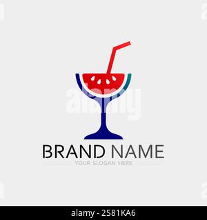 Fruits icon and Fruit logo design fresh fruits tropical nature food vector illustration Stock Vector