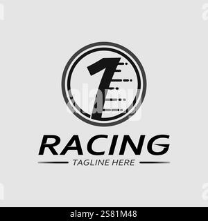 Race and speed logo icon vector  Race flag  racing illustration logo design Stock Vector