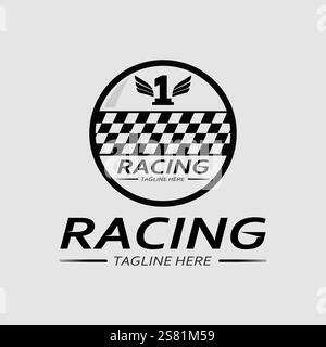 Race and speed logo icon vector  Race flag  racing illustration logo design Stock Vector