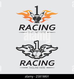 Race and speed logo icon vector  Race flag  racing illustration logo design Stock Vector